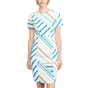 Black Halo Jodee Mini Dress in Frosty Striped Sheath Dress 12